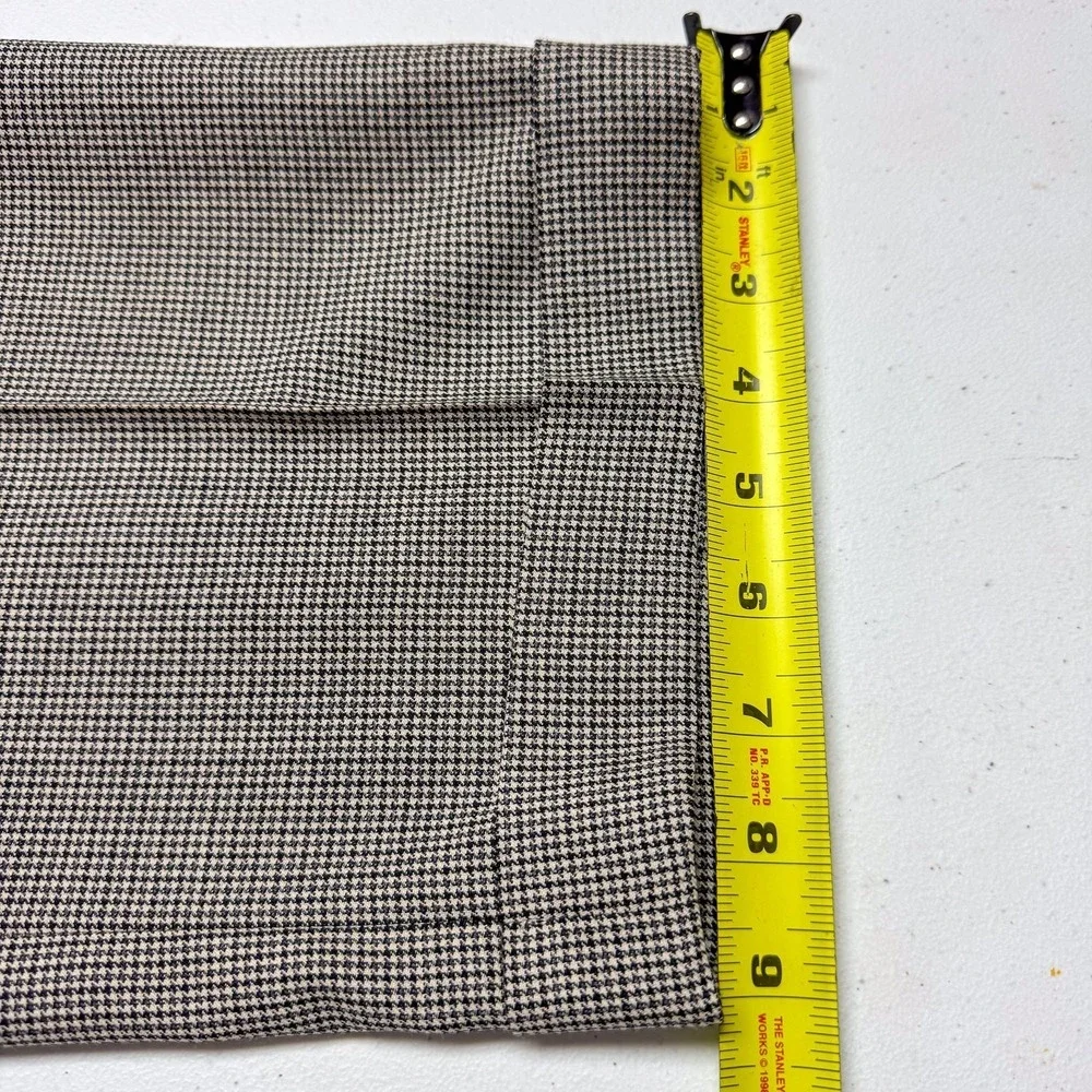 Lauren Ralph Lauren‎ Dress Pants Mens 40x30 Brown Check Wool Pleated Cuffed Work